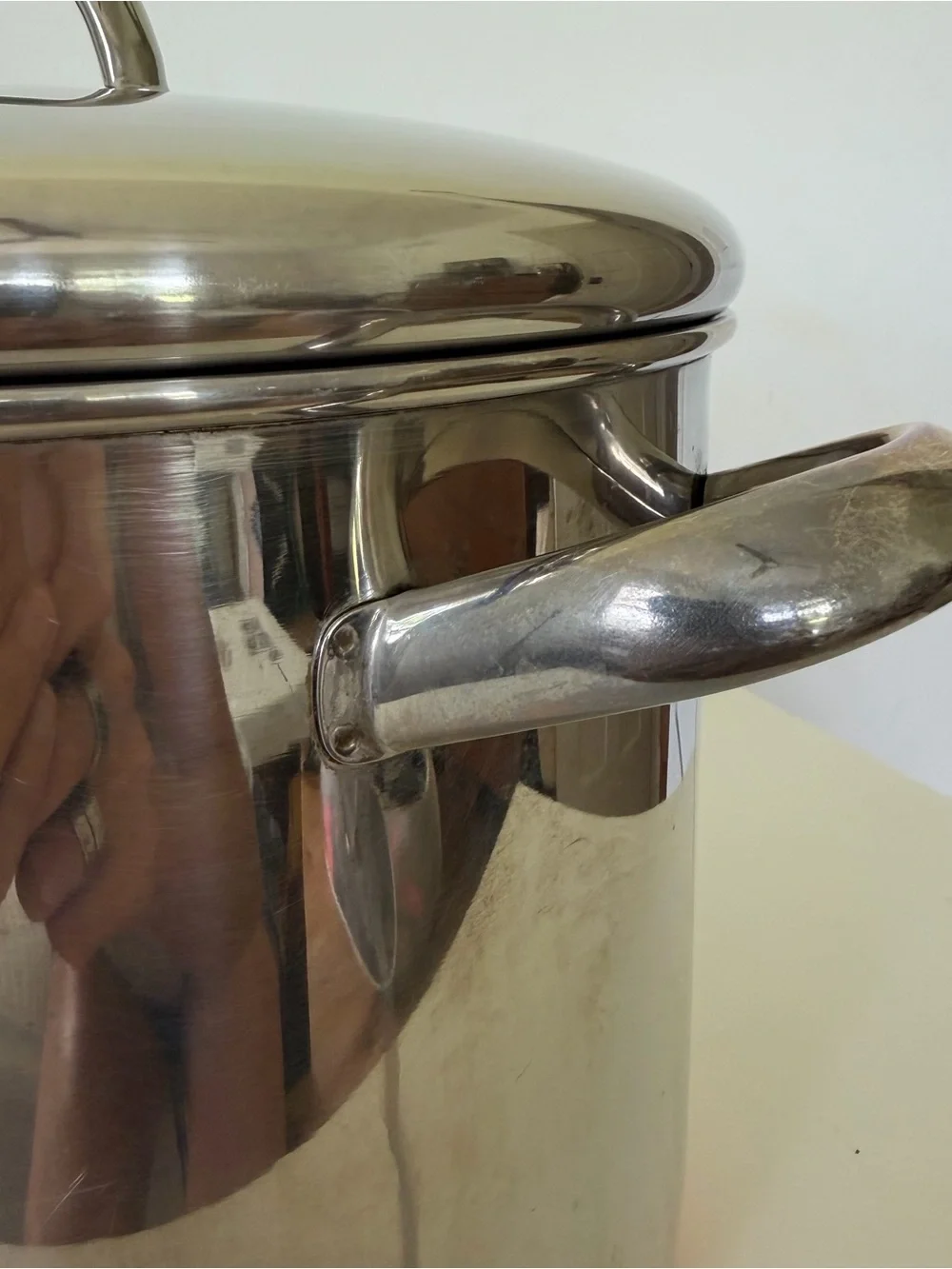 Vtg Revere Ware 10 Quart Copper Bottom Stock Pot W Lid, USA Labeled w/93h